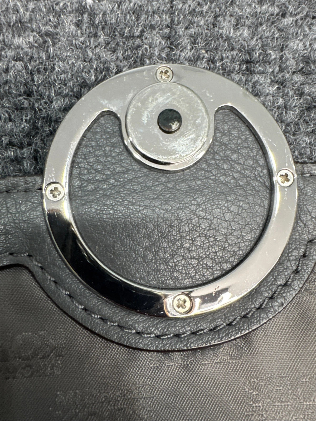 Michael Kors Fulton Gray Pebbled Leather Crossbody Shoulder Bag Large MK EUC