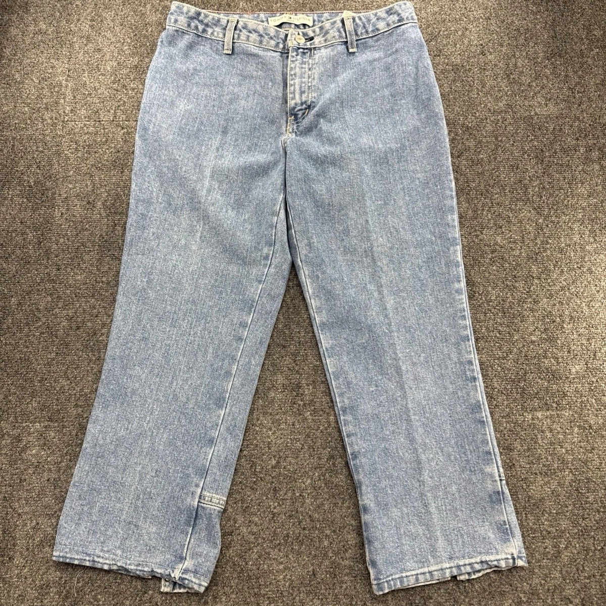 Vintage Y2K Tommy Hilfiger Jeans Womens 8 Studded Hem Wide Leg Made Canada 2002