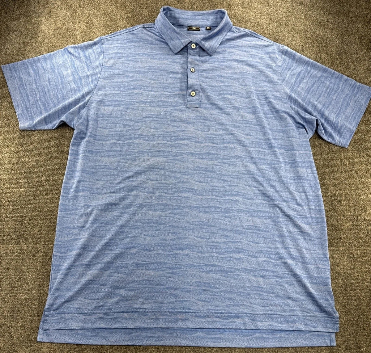 FootJoy Performance Golf Polo 2XL Light Blue Heathered Space Dye Short Sleeve