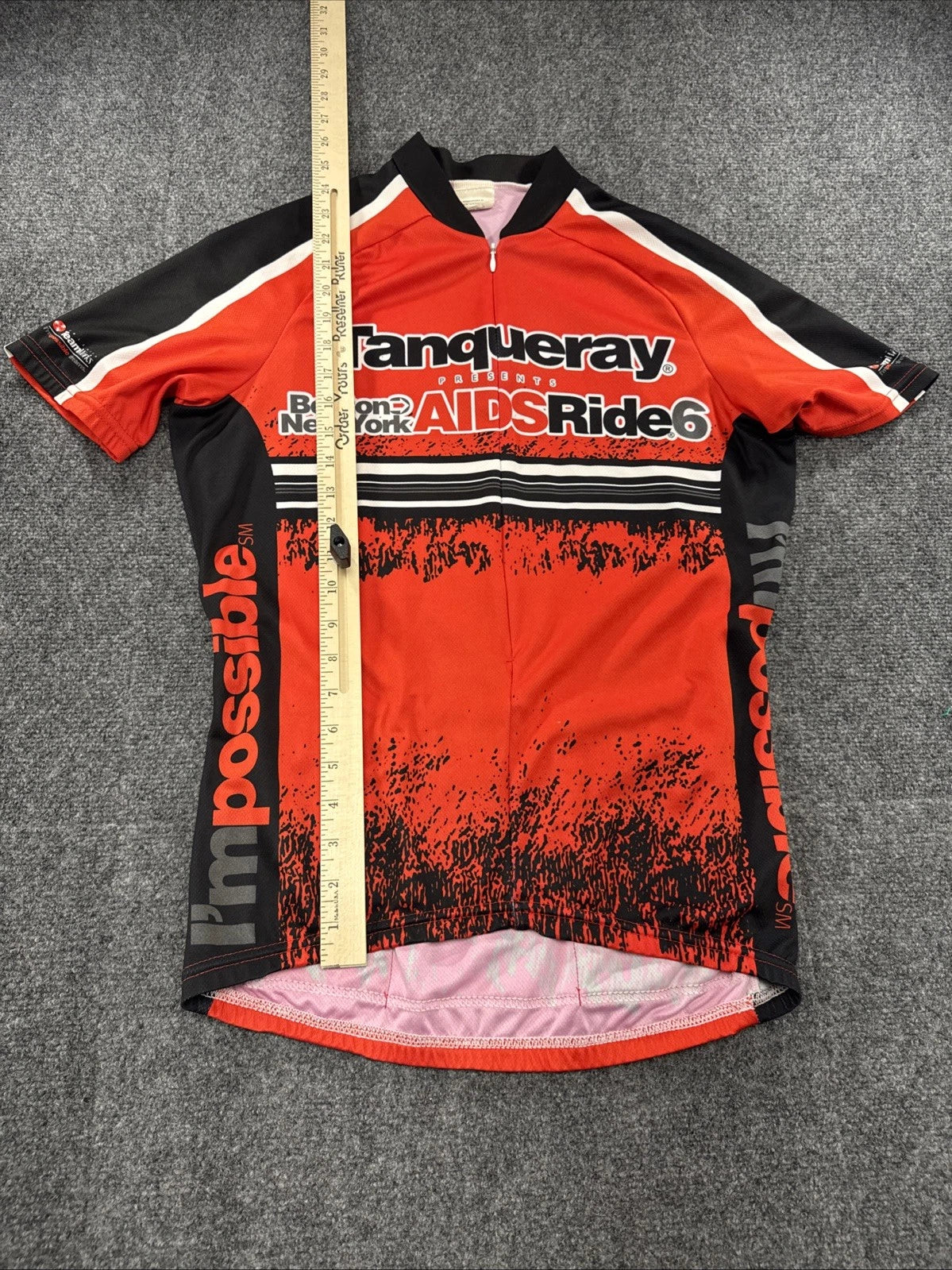 Vintage AIDS Ride 6 Tanqueray Cycling Jersey USA Made Bike Shirt M