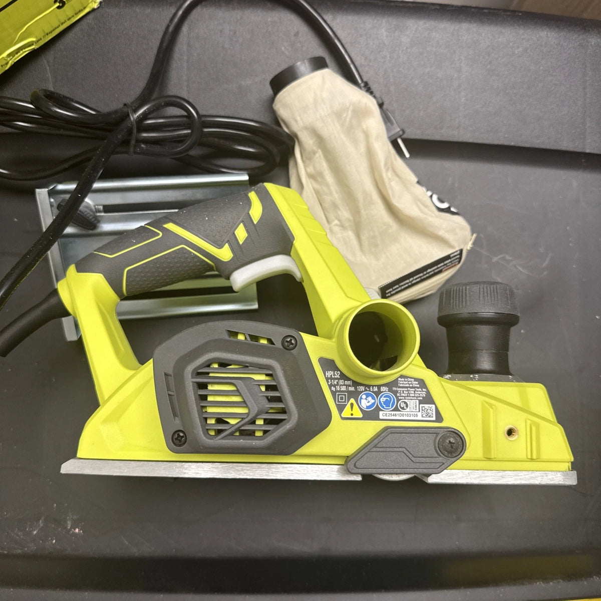 RYOBI HPL52K 6 Amp Corded Hand Planer 3-1/4" Dust Bag Carry Bag Open Box