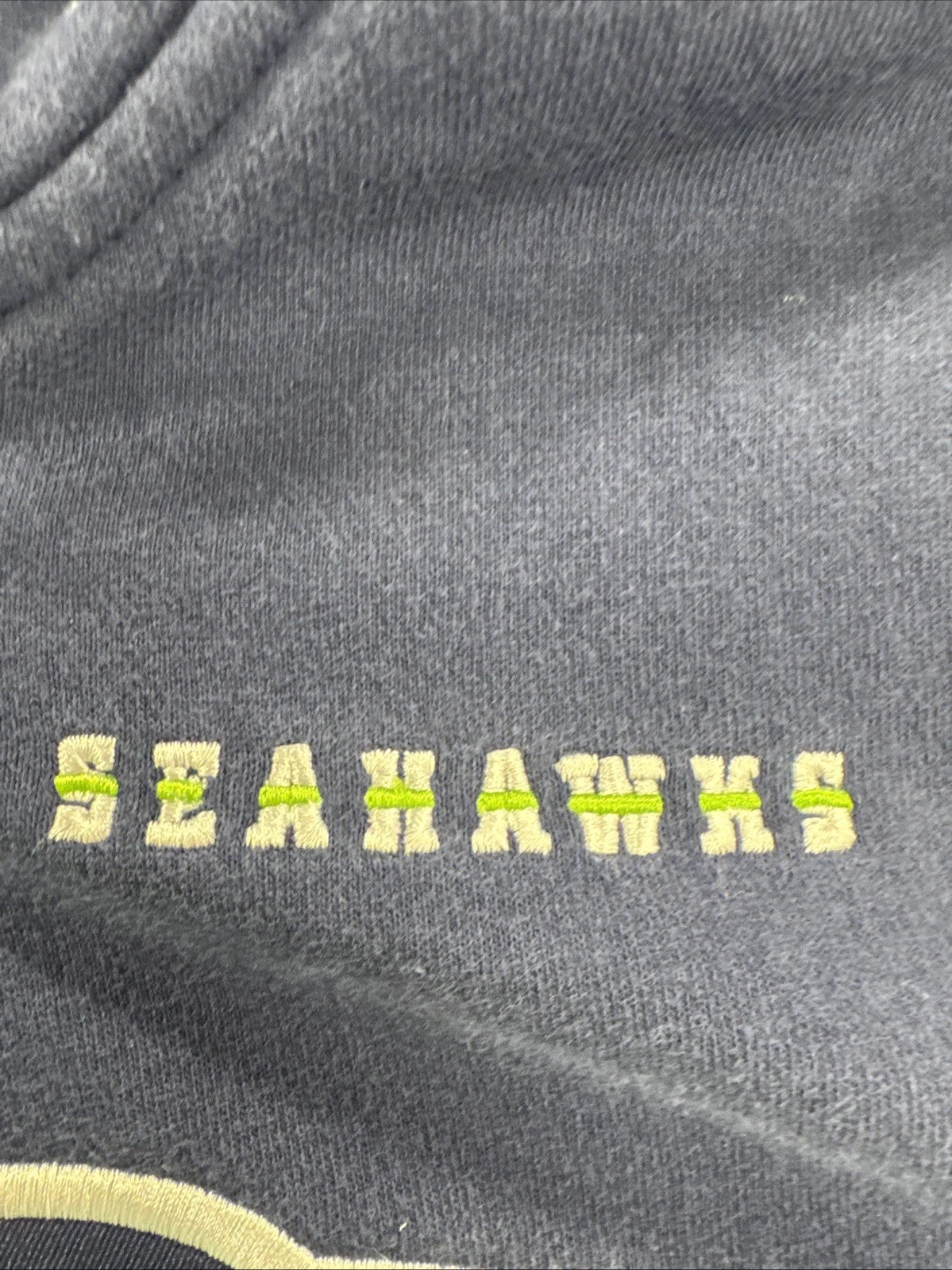 NFL Team Apparel Seattle Seahawks Full Zip Hoodie Blue Logo Sweatshirt Men’s XL