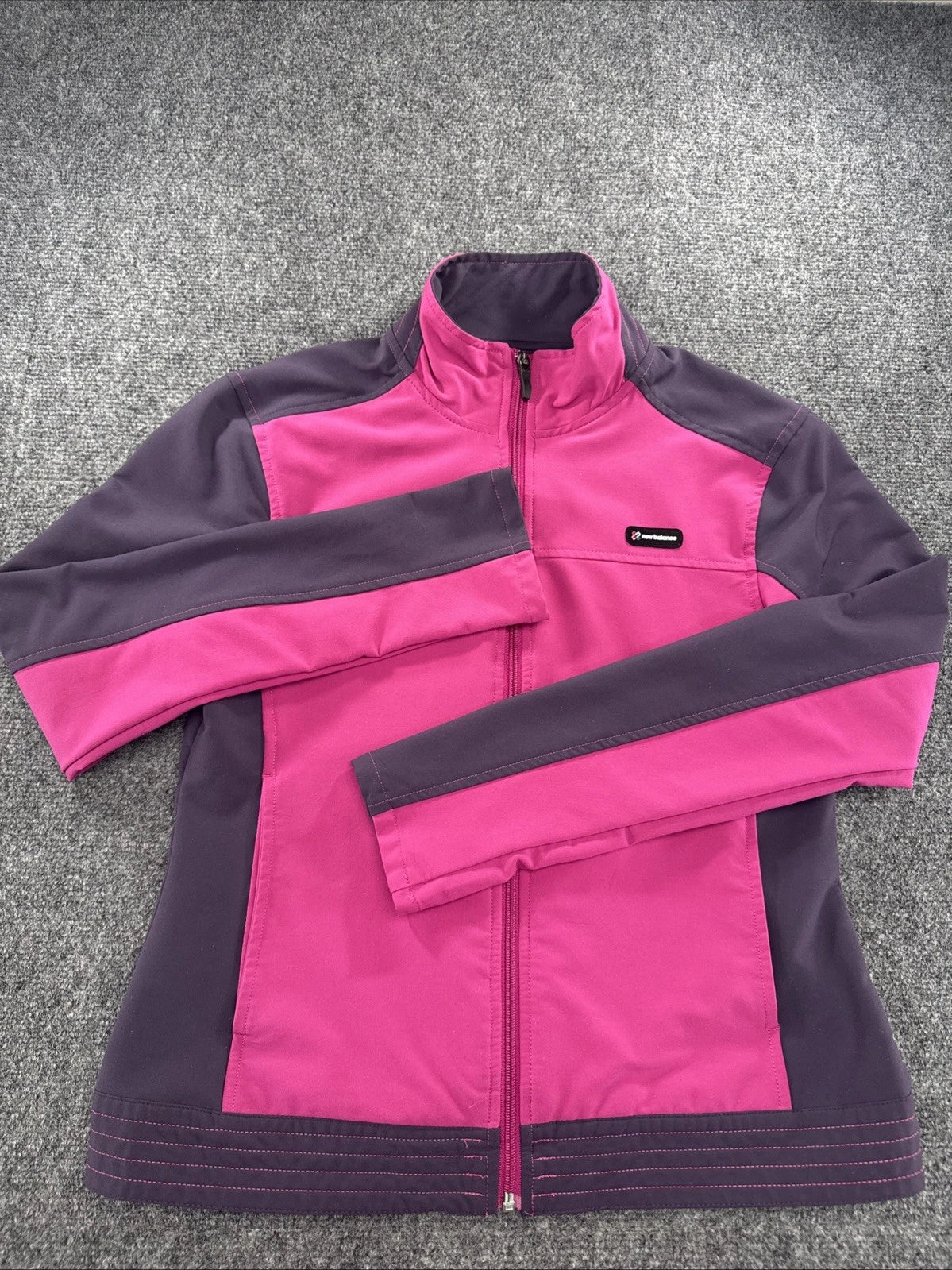 New Balance Womens S Pink Purple Softshell Full Zip Athletic Jacket WALJ6101
