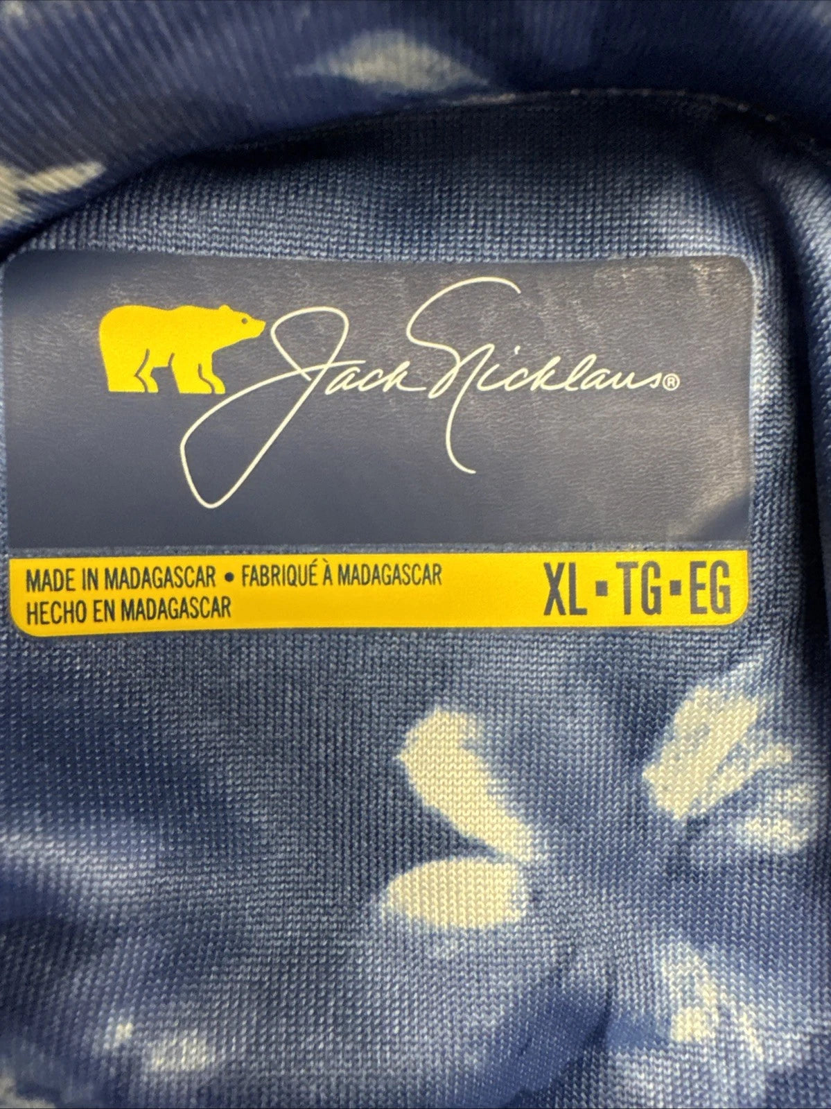 Jack Nicklaus JNKSG000 Floral Golf Polo Men’s XL True Navy NWT