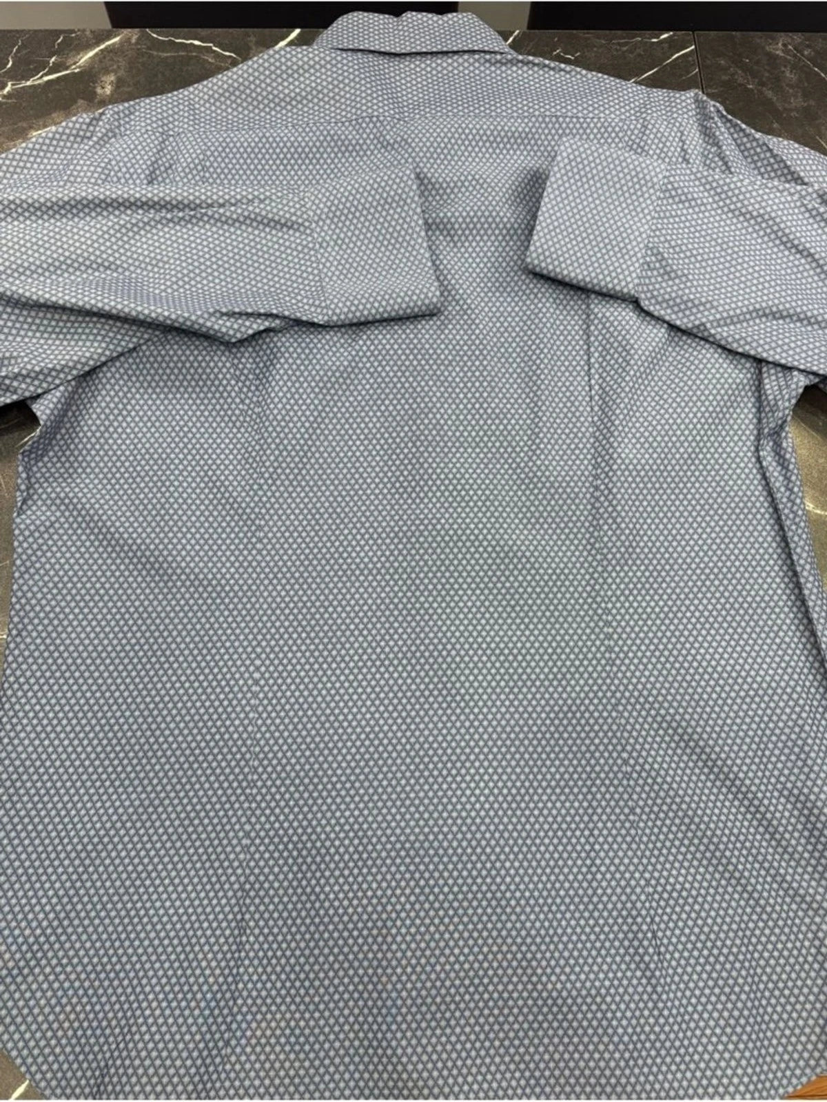 Michael Bastian Blue Micro Print Dress Shirt Men's L 16.5 34/35 EUC Slim Fit