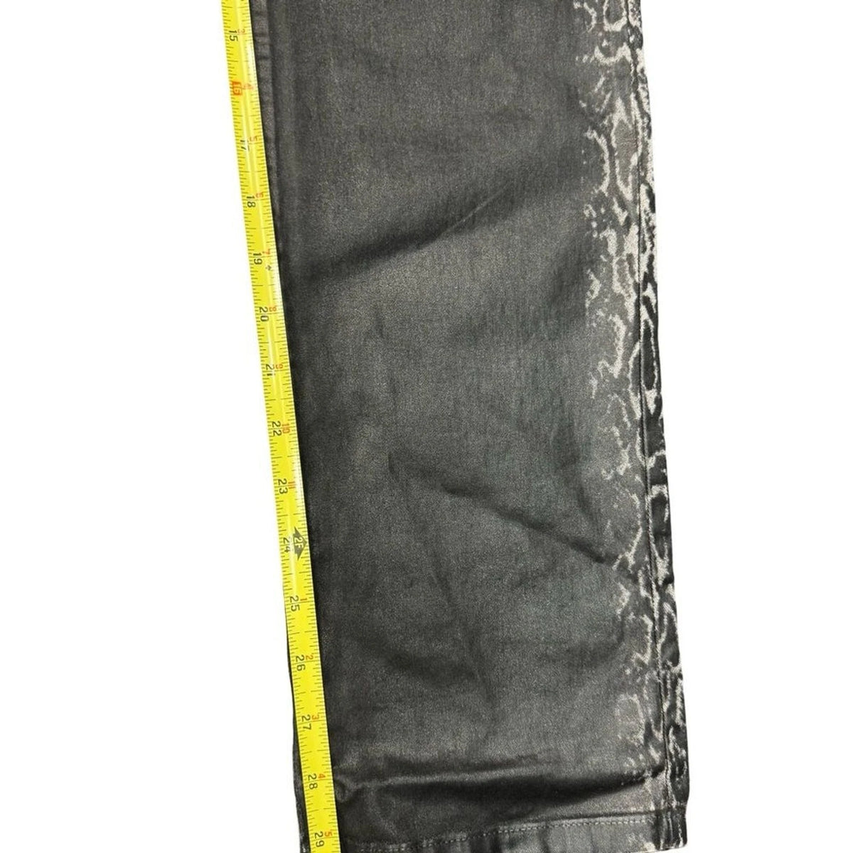 NYDJ Charcoal Snake Print Skinny Jeans Womens Size 12 Lift Tuck Stretch Denim