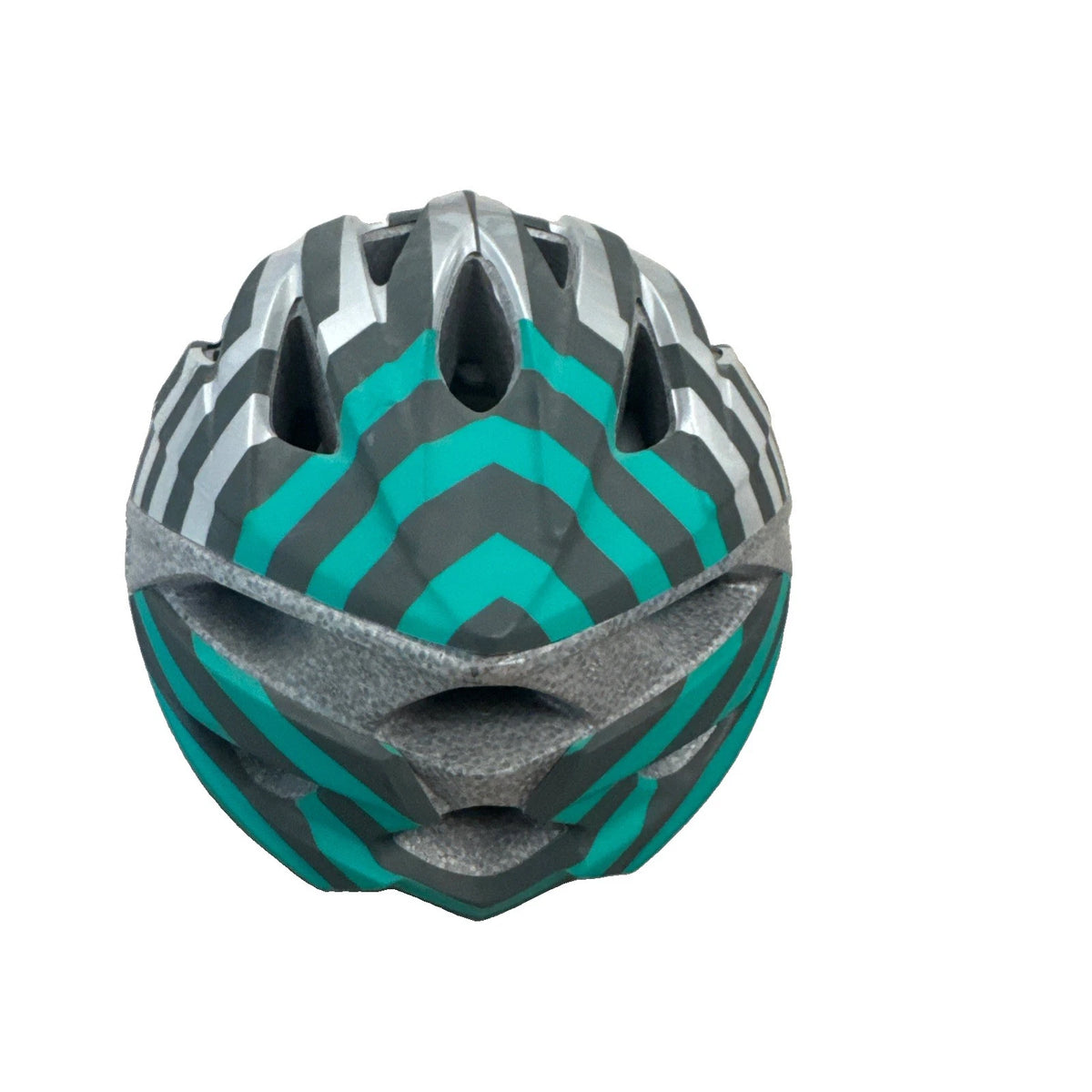 Bell Adult Bike Helmet 54-58cm Gray Teal Geometric Visor Rear Lights
