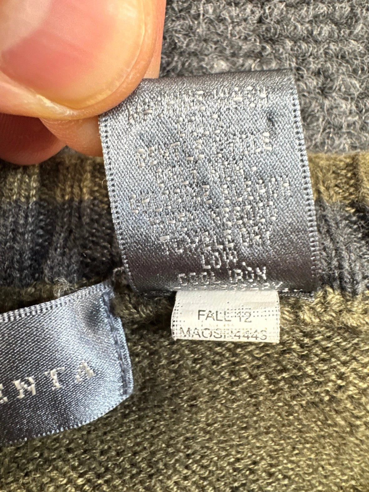 Oscar de la Renta Men's Green Textured Knit Crewneck Sweater XXL Pre-Owned
