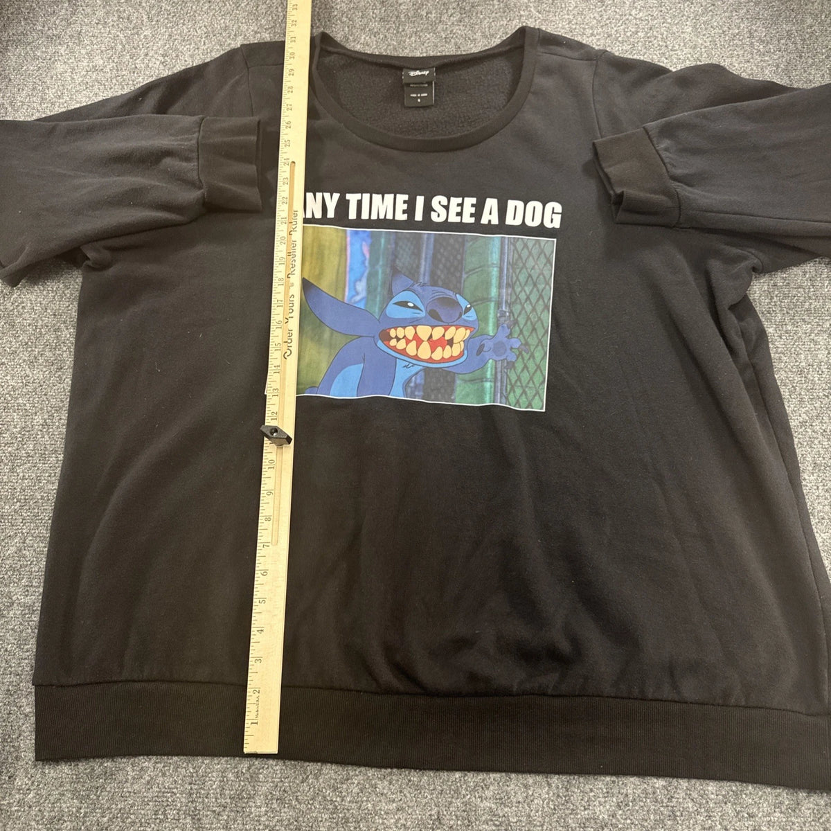 Disney Lilo & Stitch Any Time I See A Dog Sweatshirt Black 5X Plus Size