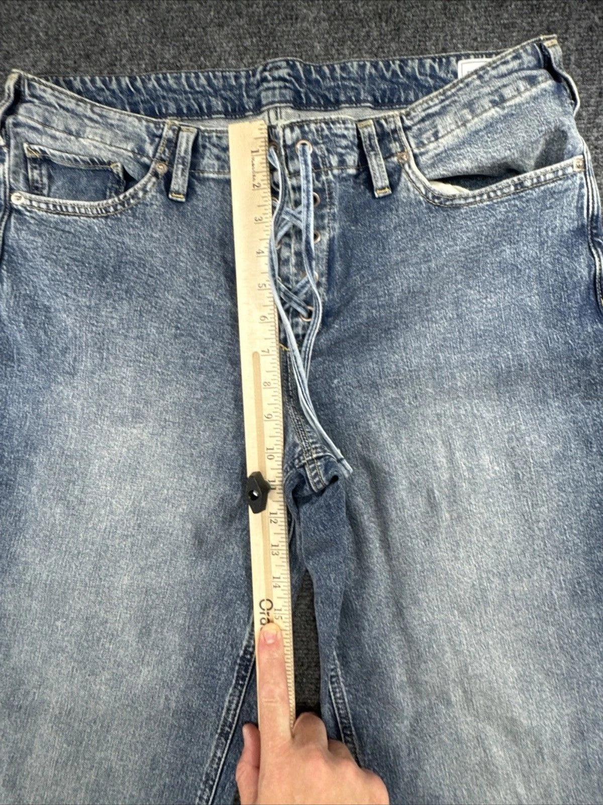 Gap Low Rise 90s Loose Lace Up Jeans Womens 30 Light Wash Wide Leg Y2K