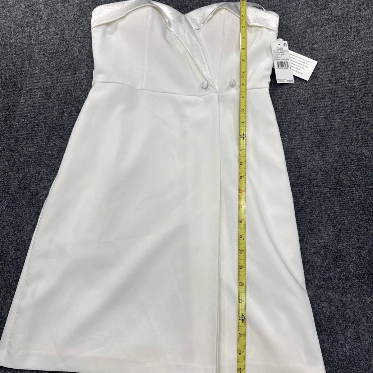 Aidan Mattox Strapless Tuxedo Dress Women's 2 Ivory White Formal BNWT