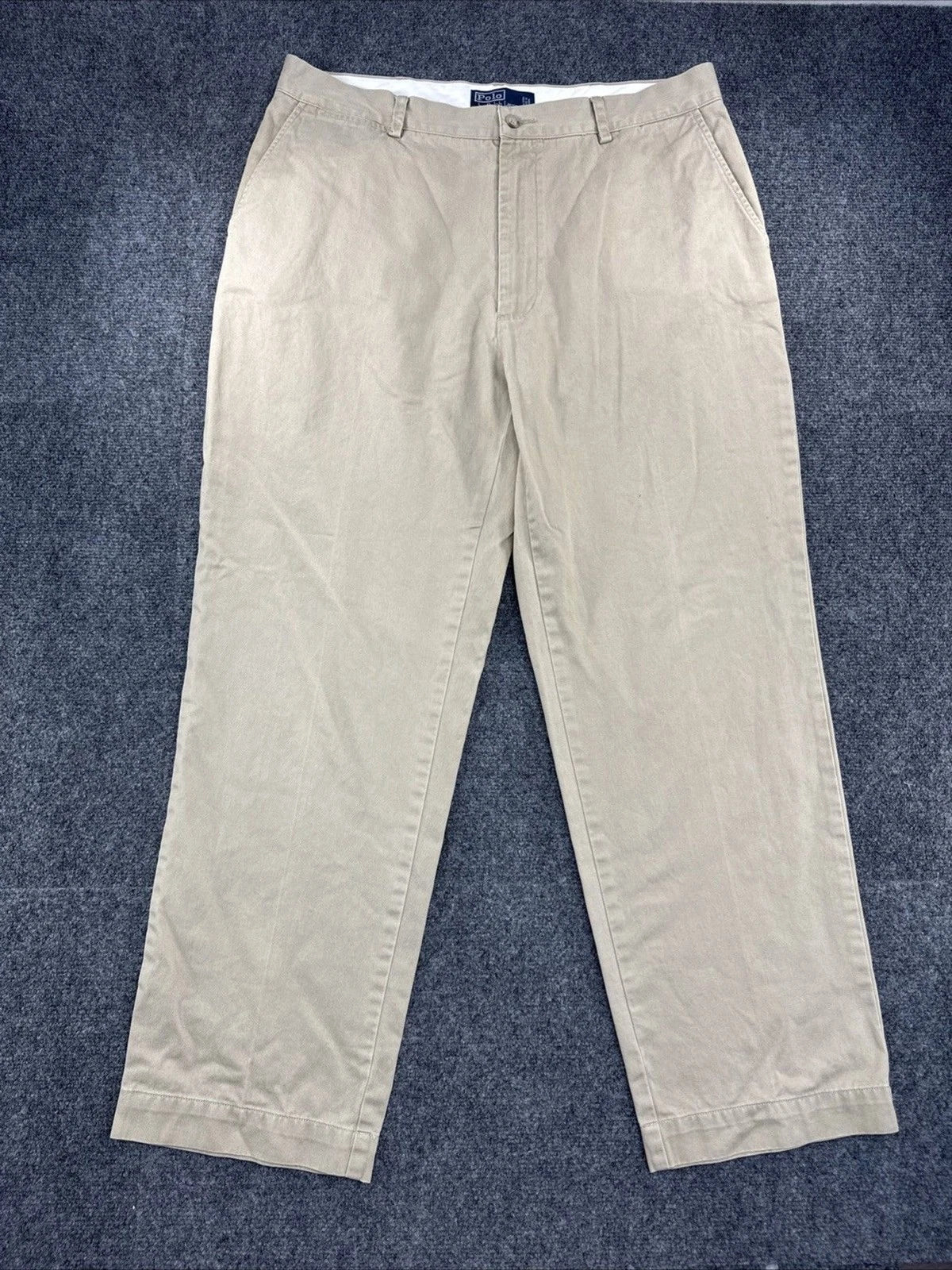 Polo Ralph Lauren Classic Chino Pants Men’s 36x30 Beige Khaki Flat Front EUC