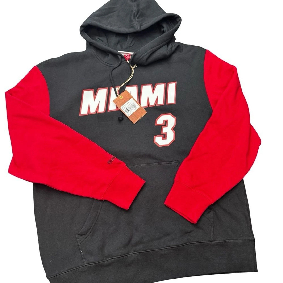 Mitchell & Ness Dwyane Wade Miami Heat Hoodie Black Red Size XL BNWTV