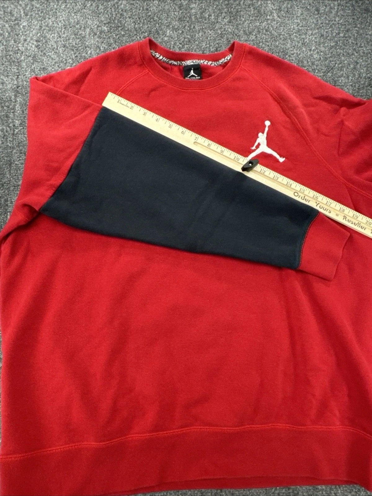 Jordan Jumpman Fleece Crewneck Men’s 2XL Red Black Embroidered EUC