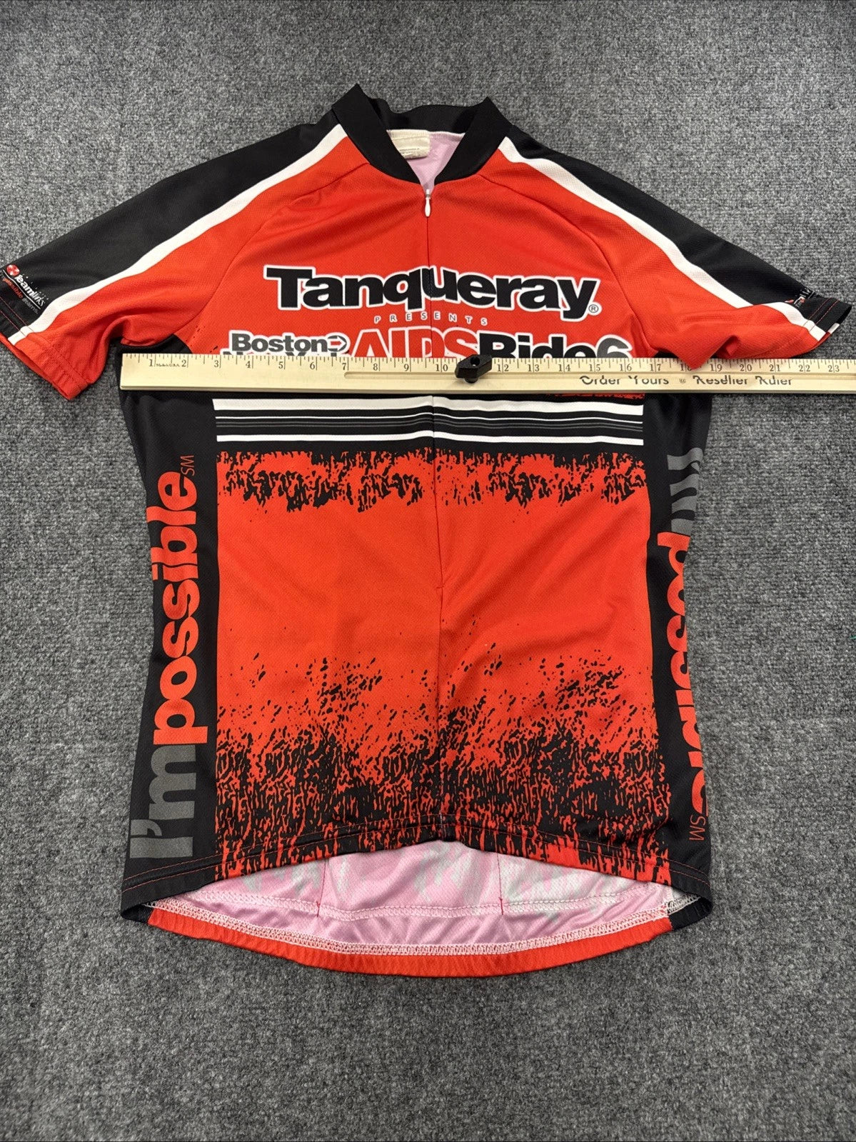 Vintage AIDS Ride 6 Tanqueray Cycling Jersey USA Made Bike Shirt M