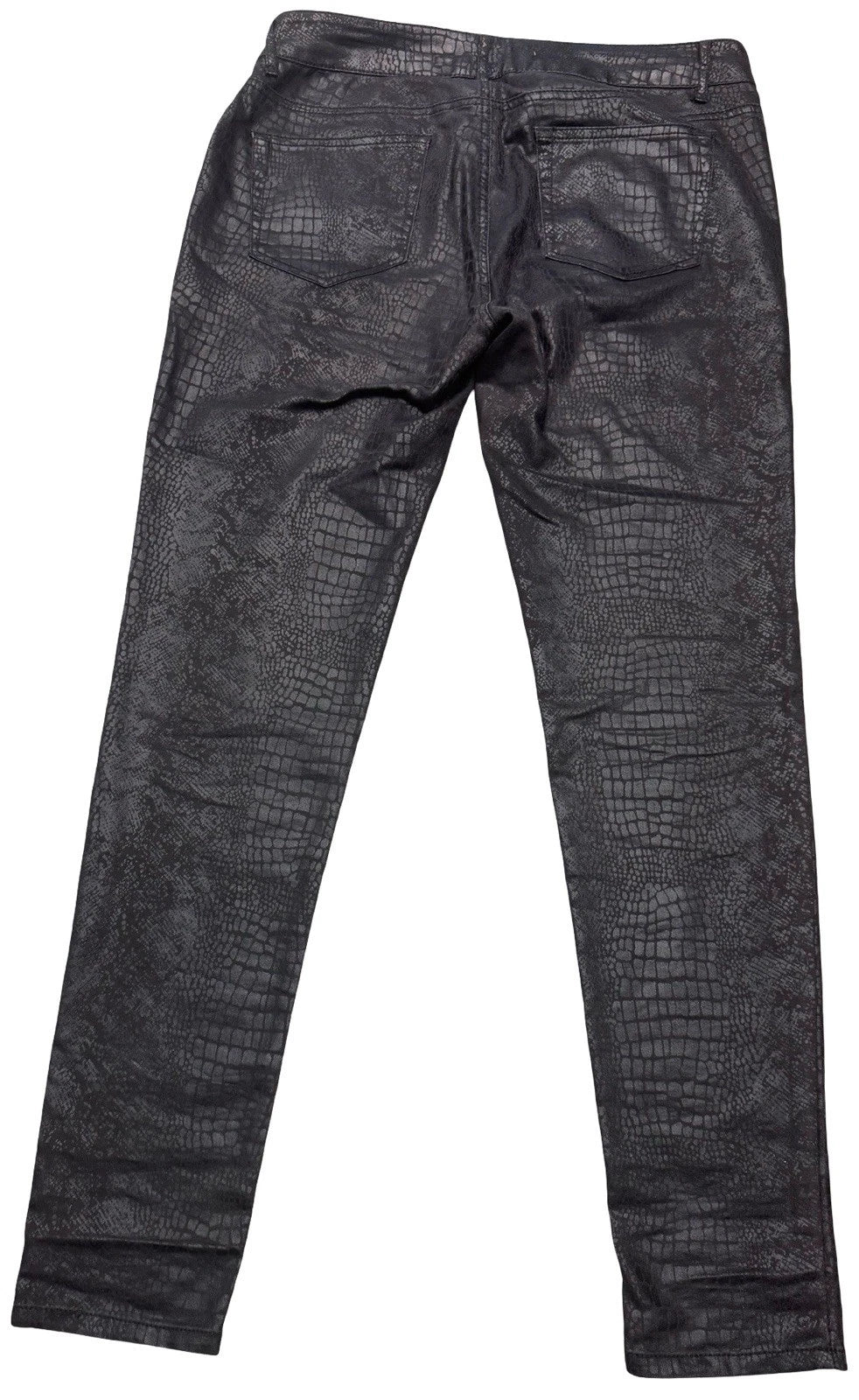 Vintage Tinseltown Black Snakeskin Skinny Jeans Womens 13 Juniors Y2K EUC Denim