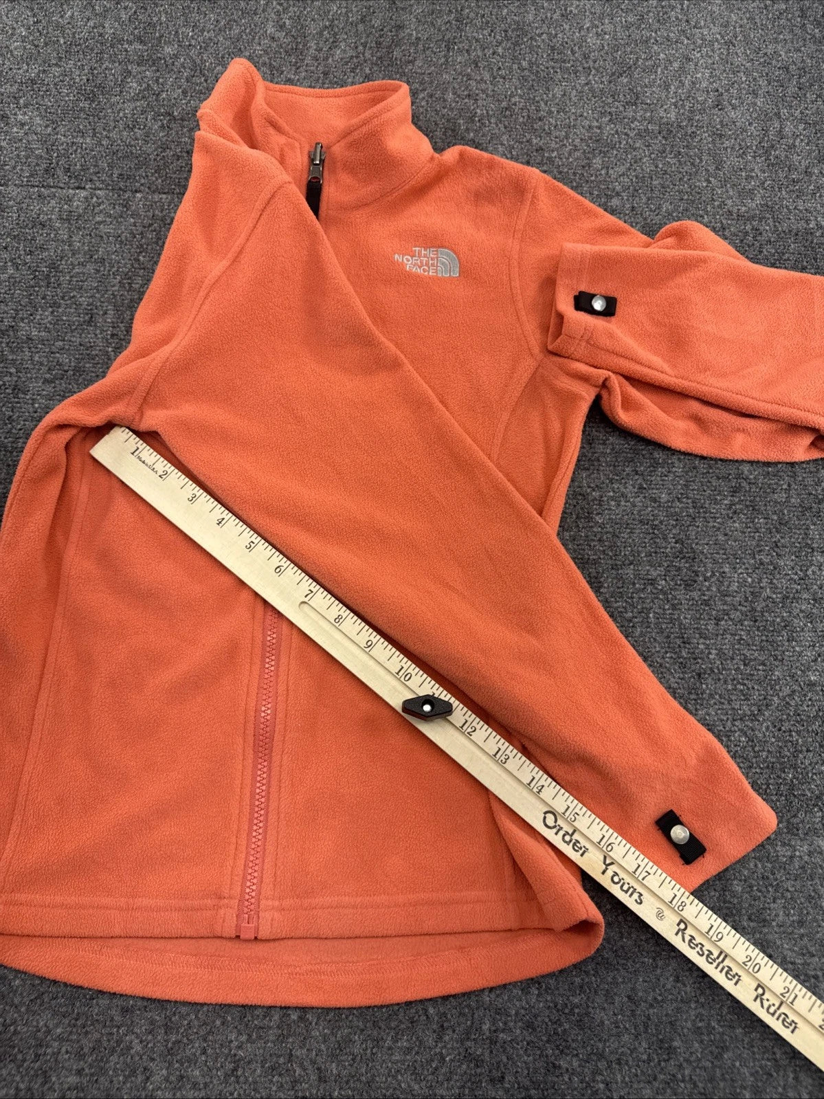The North Face Girls Fleece Jacket L 14/16 Orange Full Zip Fall 2014 CLTO