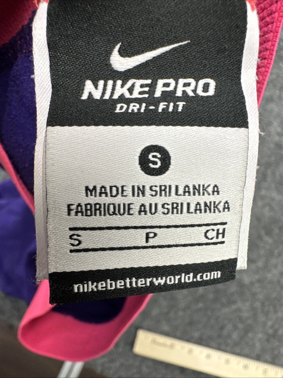 Nike Pro Dri-FIT Women's Leggings Size S Purple Pink Striped Training