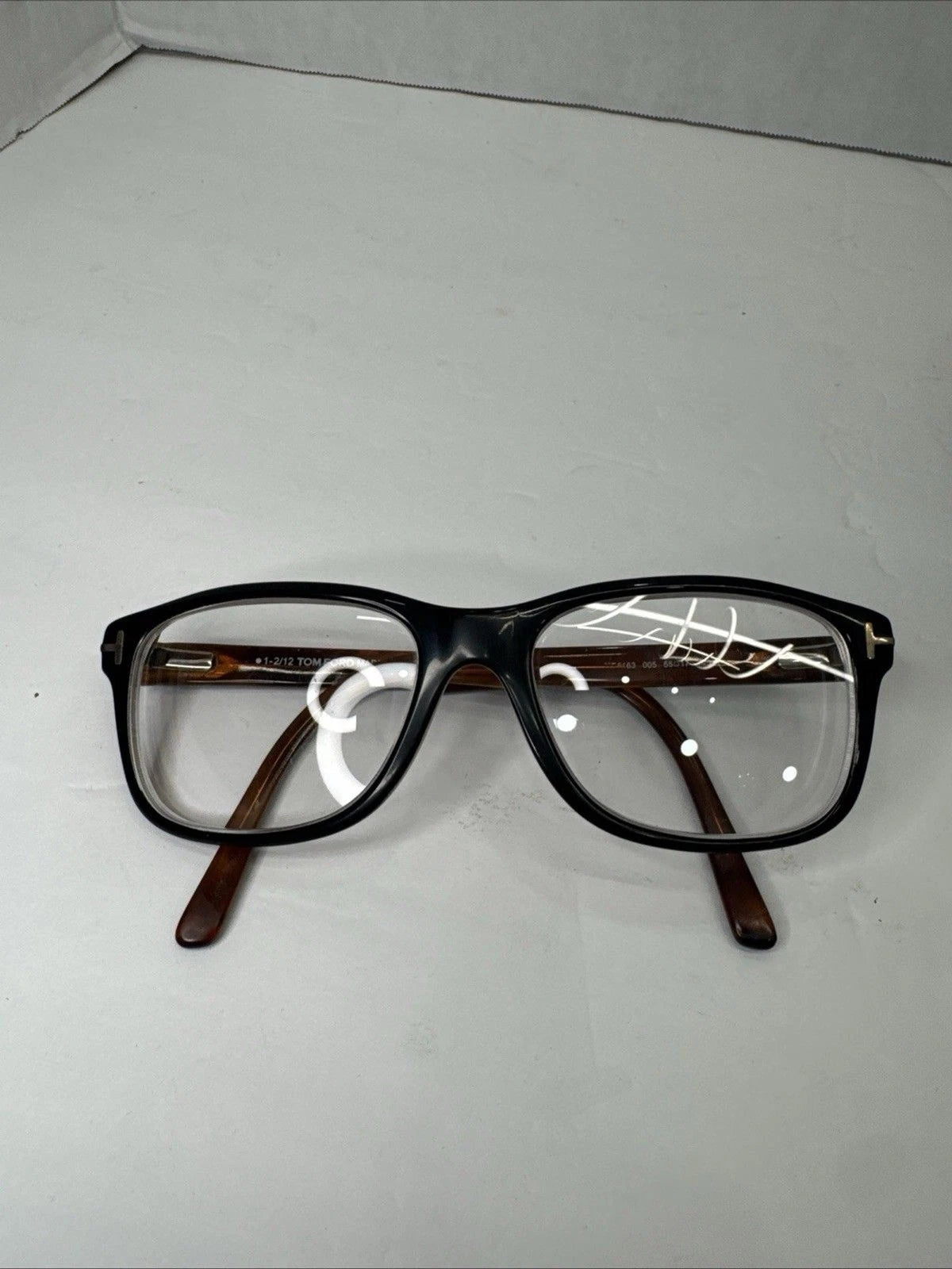 Tom Ford TF5163 005 Eyeglasses Black Havana 55-17-145 Italy Case EUC