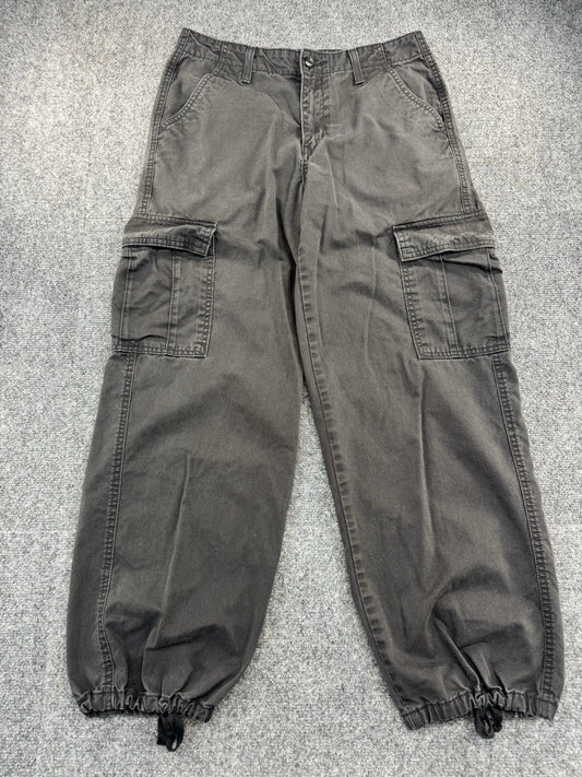 Levi's Women's '94 Baggy Cargo Pants W28 L30 Meteorite Black Drawstring Hem