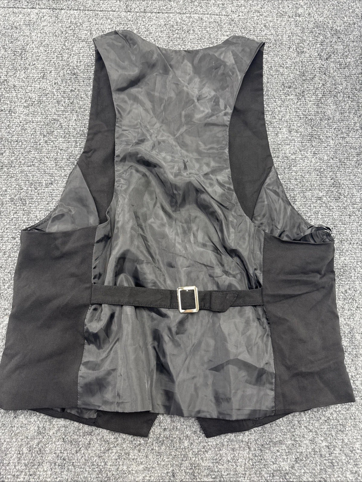 TheMogan Womens Black Tailored Vest Button Front Buckle Back Suiting Waistcoat L