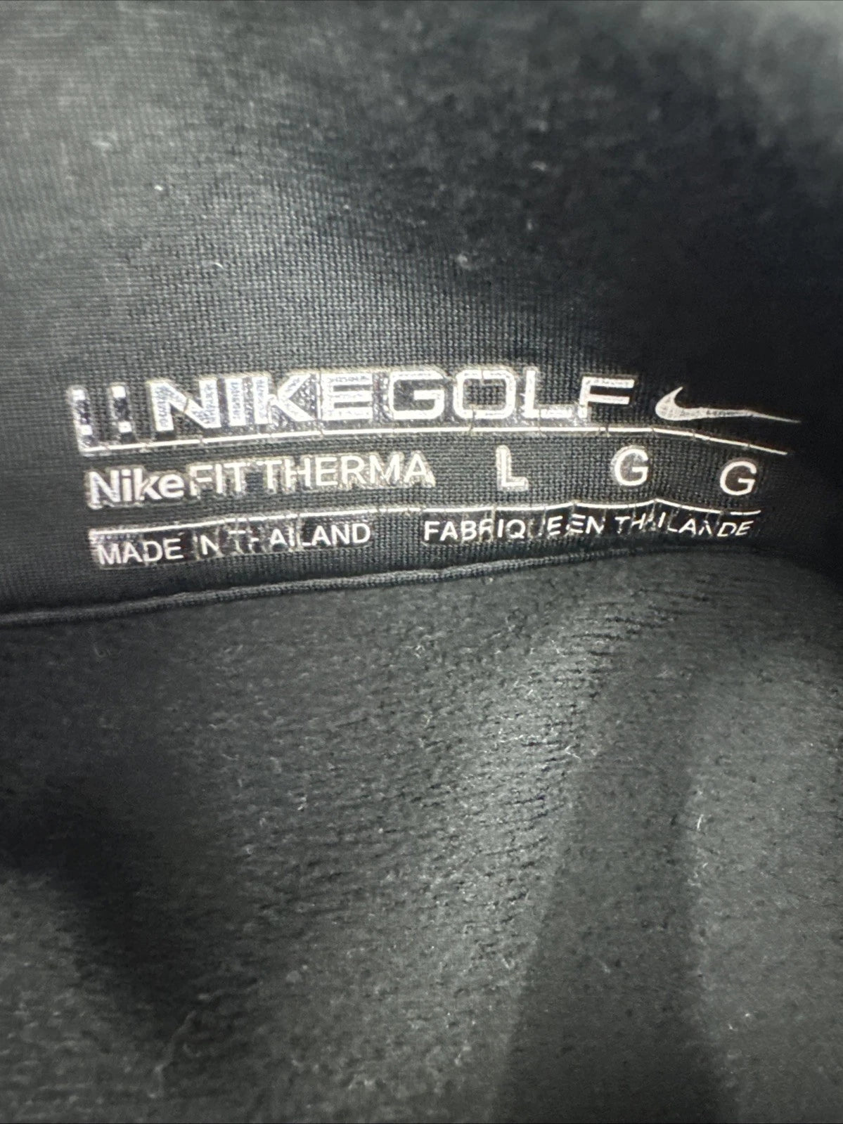 Nike Golf Therma-FIT 1/4 Zip Pullover Mens L Black Gray Fleece Performance