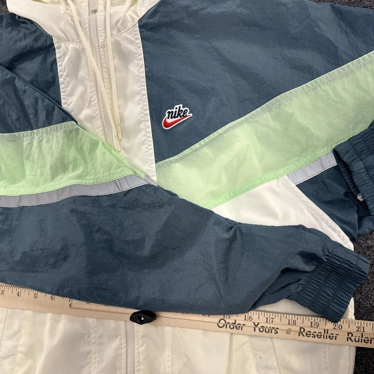 Nike Windrunner+ Jacket Mens S White Green Reflective CZ0781-133