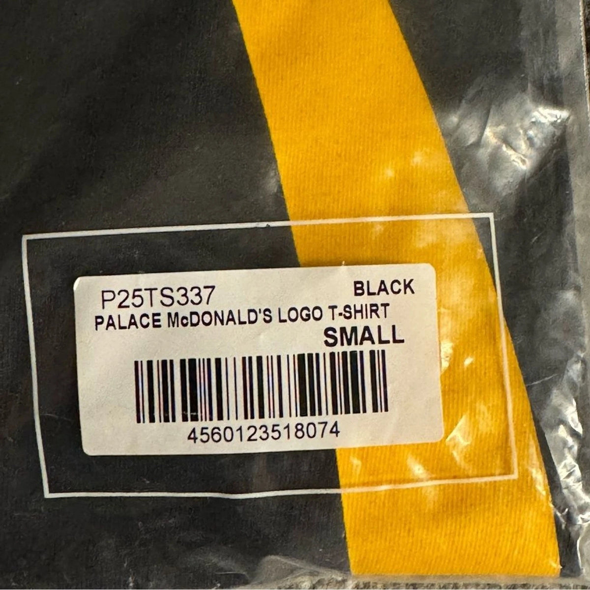 Palace x McDonald’s Black Yellow Logo Graphic T-Shirt Size Small NWT