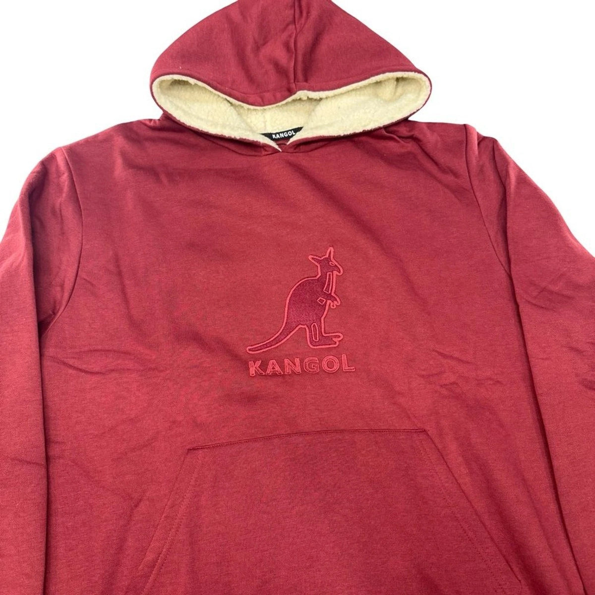 Kangol Men’s Sherpa Lined Hoodie XL Maroon Burgundy Streetwear BNWT