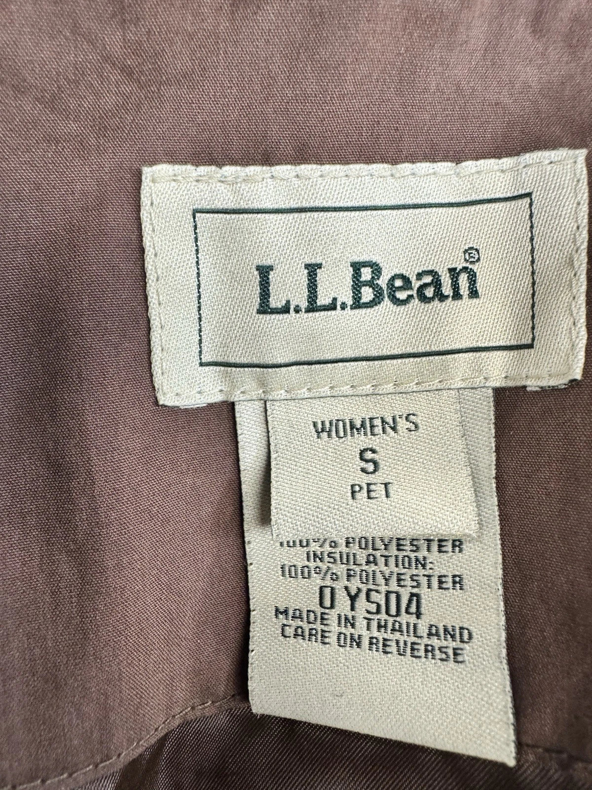 L.L.Bean Women's Quilted Barn Jacket Brown Corduroy Collar Snap Front Size S