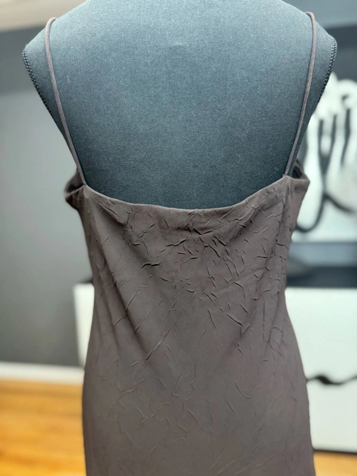 S.L. Fashions Brown Strapless Midi Dress Tie Front Women's Size 12 EUC