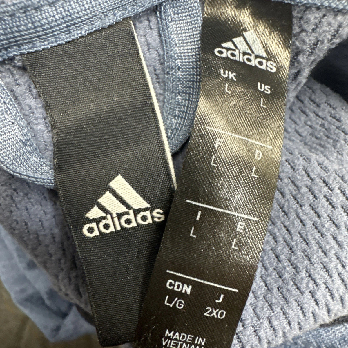 Adidas Performance Hoodie Blue Pullover Sweatshirt Logo Men’s Large