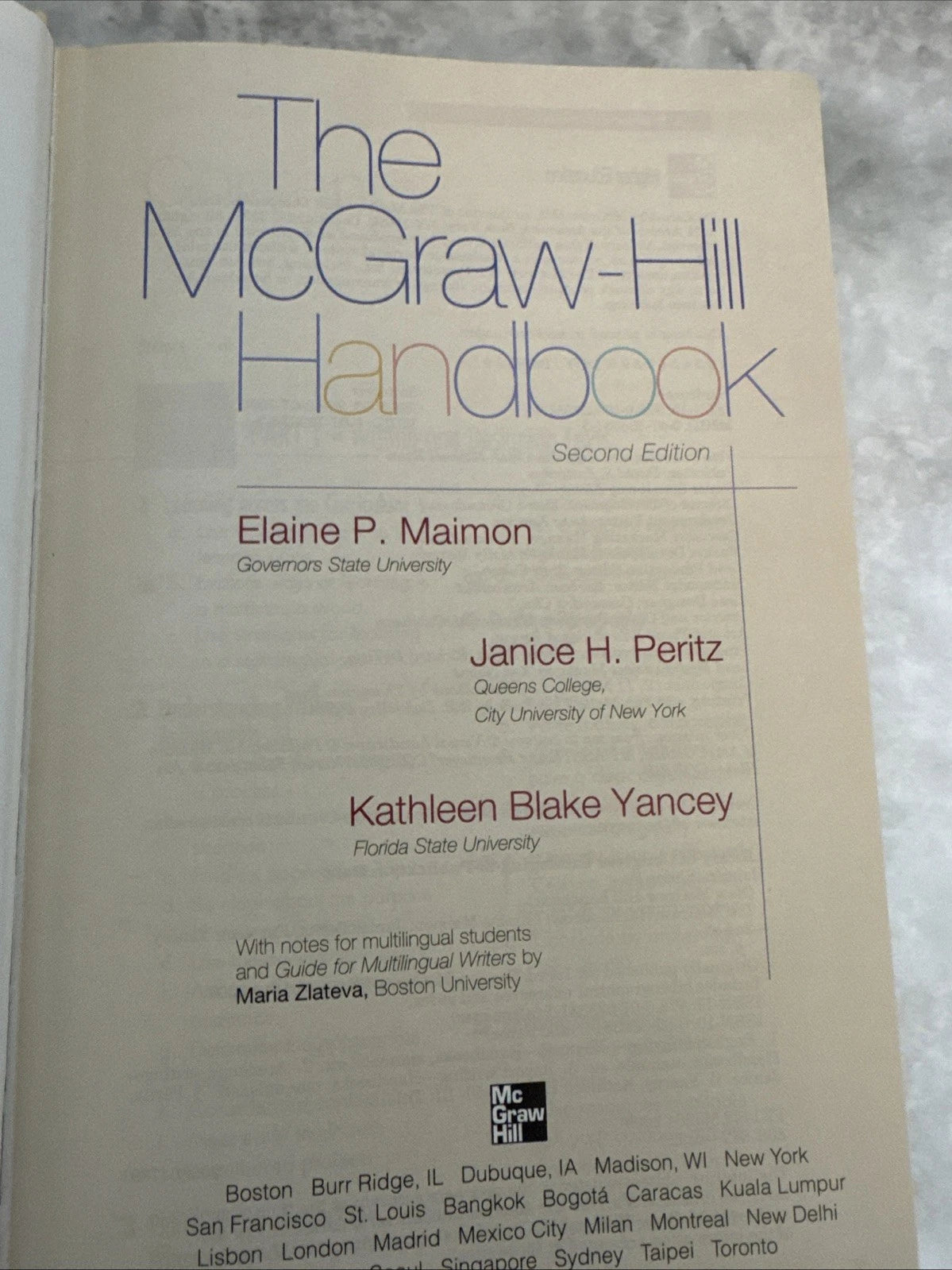 The McGraw-Hill Handbook 2nd Ed 2009 MLA Update English Writing Textbook
