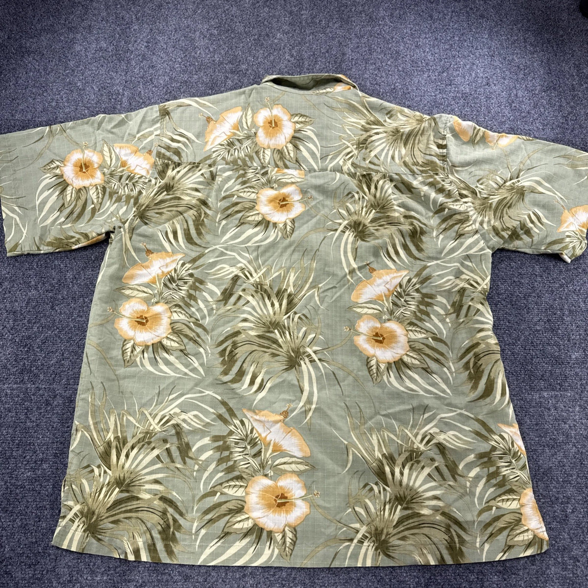 Joe Marlin Hawaiian Shirt Men’s XL Tropical Aloha Camp Floral Rayon Blend