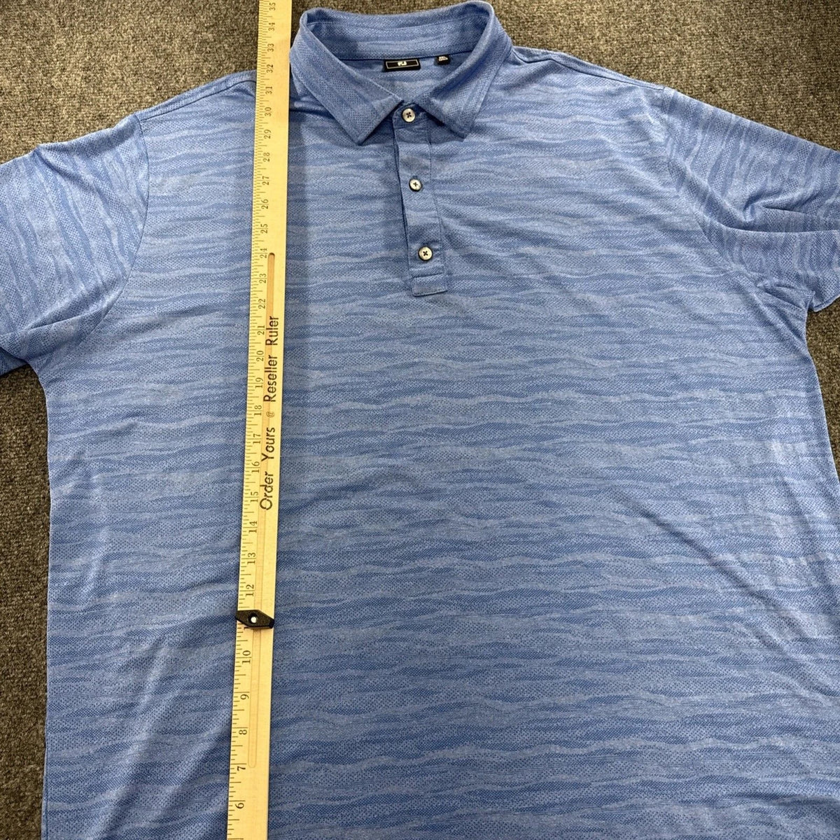 FootJoy Performance Golf Polo 2XL Light Blue Heathered Space Dye Short Sleeve
