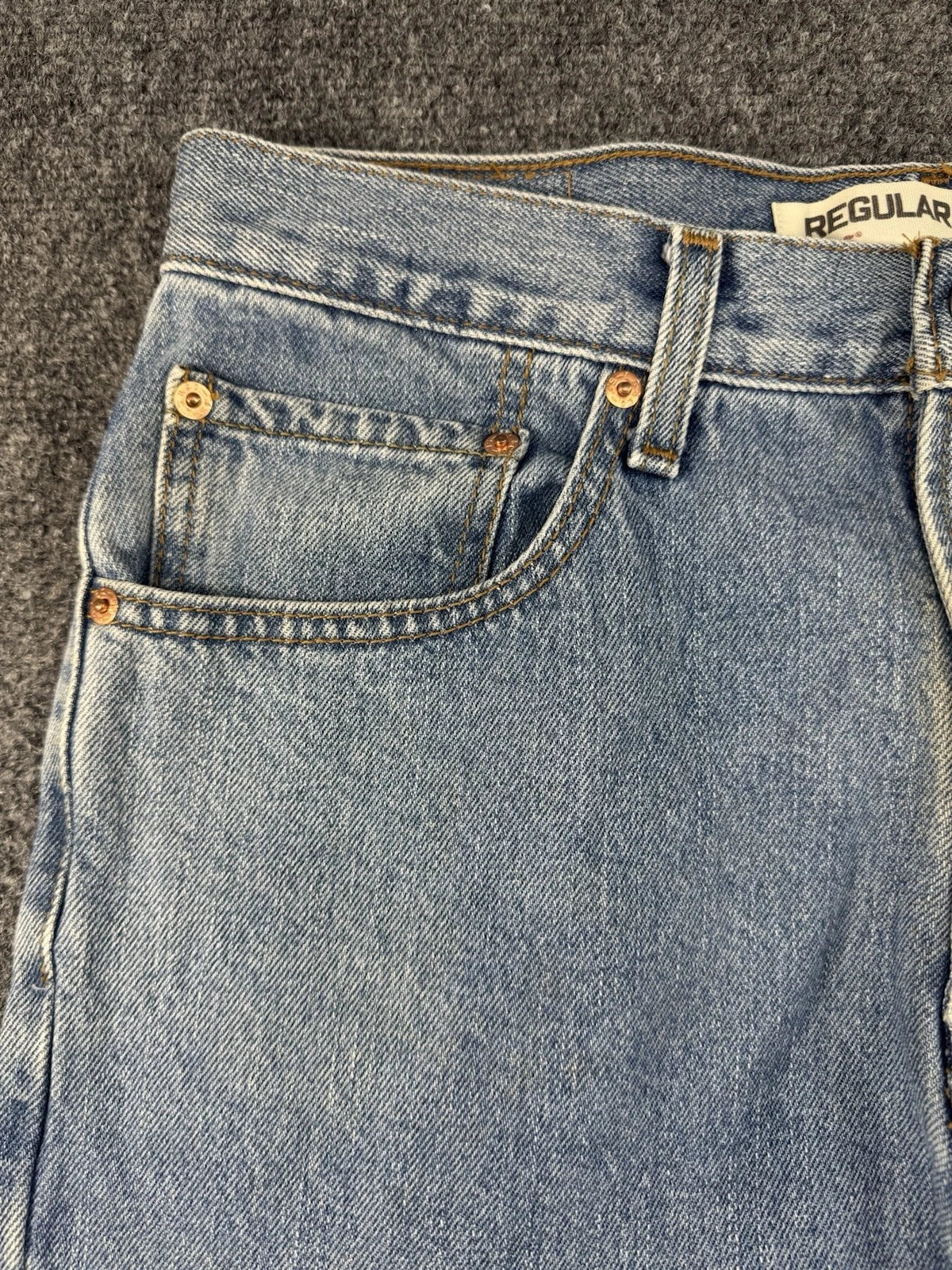 Levi's 505 Regular Fit Jeans Men's 34x30 Light Wash 100% Cotton Straight Leg