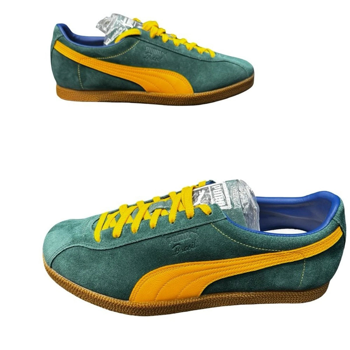 PUMA Brasil Mens 11 Dark Myrtle Tangerine Suede Sneakers 401048-01 NIB