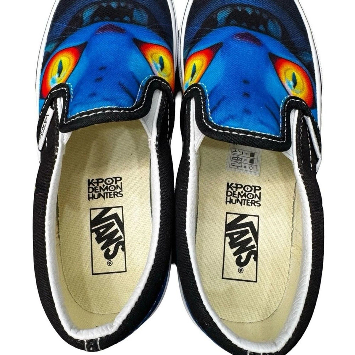 Vans KPop Demon Hunters Slip-On Kids 1 Little Kids Black Blue BNIB