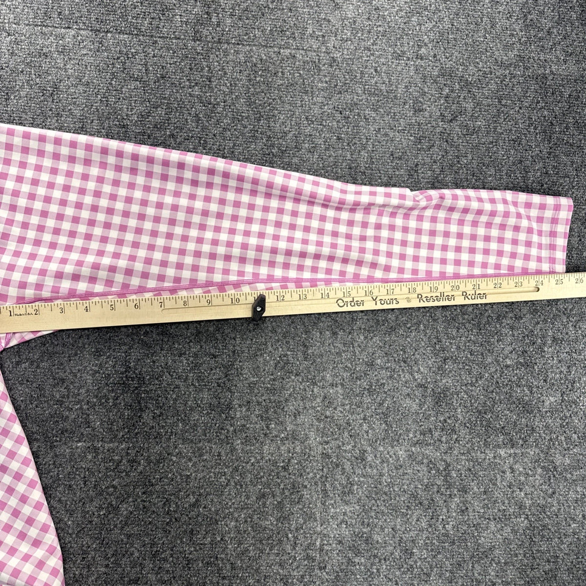 Peloton Leggings Womens L Pink White Gingham Check High Rise Logo Workout Pants