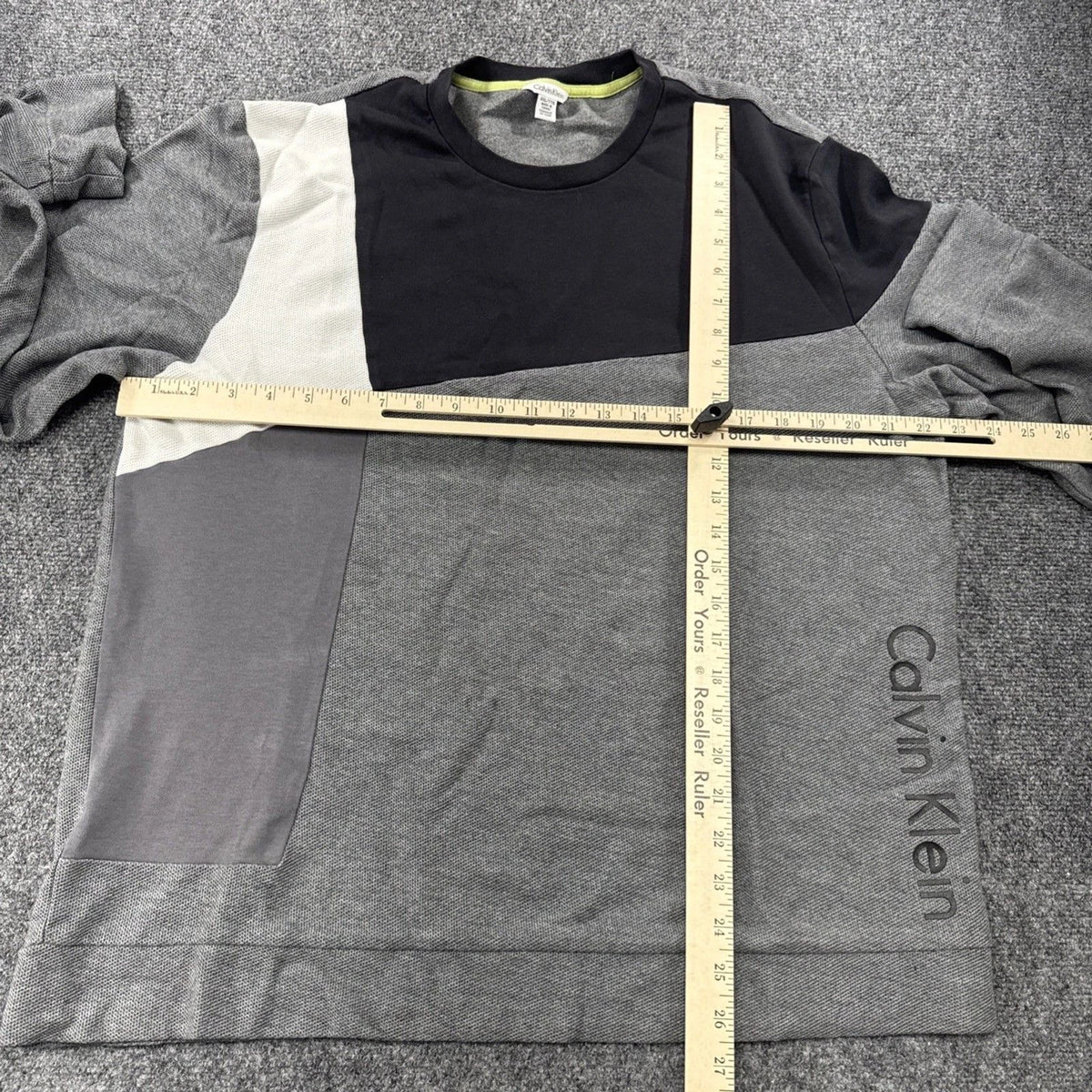 Calvin Klein Colorblock Sweatshirt XXL Gray Black Crewneck Pullover Logo