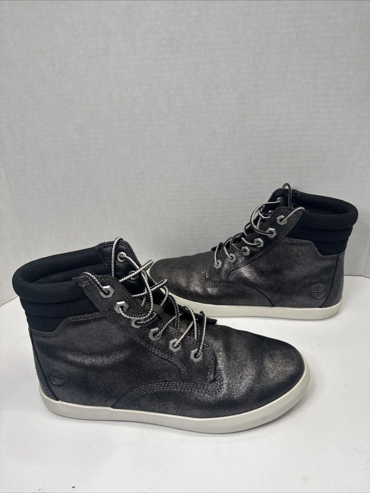 Timberland Dausette A1QIV Women’s 7.5 Black Metallic Leather Sneaker Boots