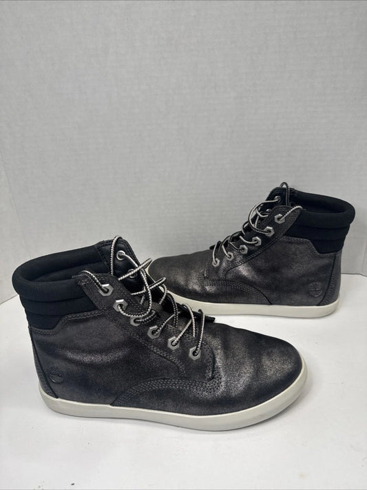 Timberland Dausette A1QIV Women’s 7.5 Black Metallic Leather Sneaker Boots