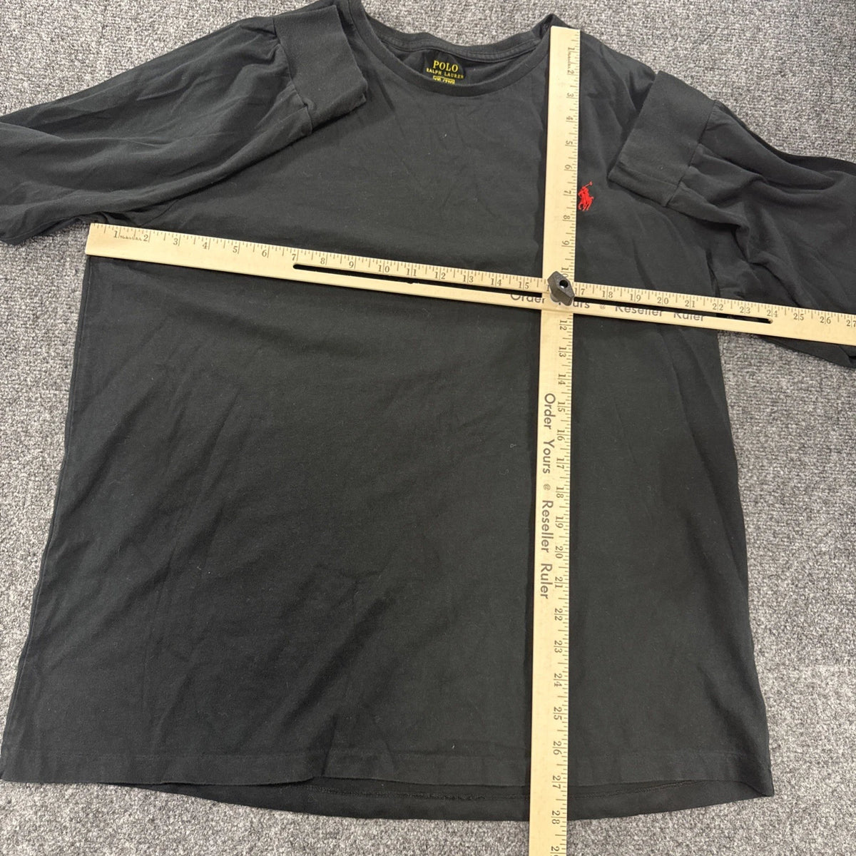 Polo Ralph Lauren Long Sleeve T-Shirt Men's XXL Black Custom Fit Red Pony