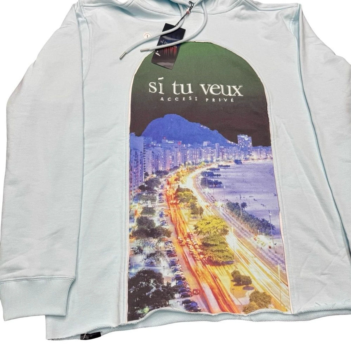 Si Tu Veux Riviera Hoodie Large Delicate Blue TV0101 Streetwear BNWT