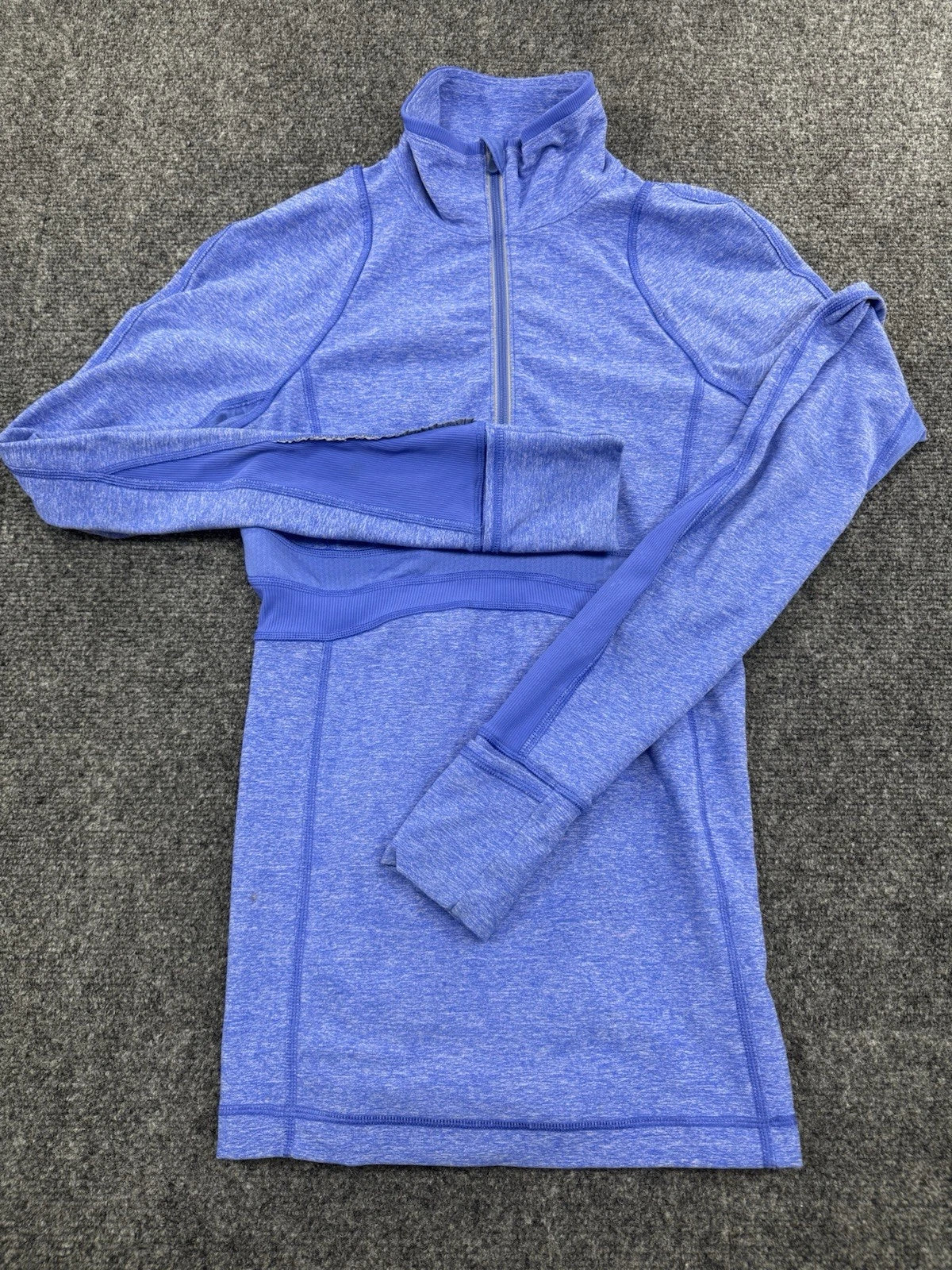 Lululemon Swiftly Tech Half Zip Long Sleeve Top Womens 4 Heathered Blue