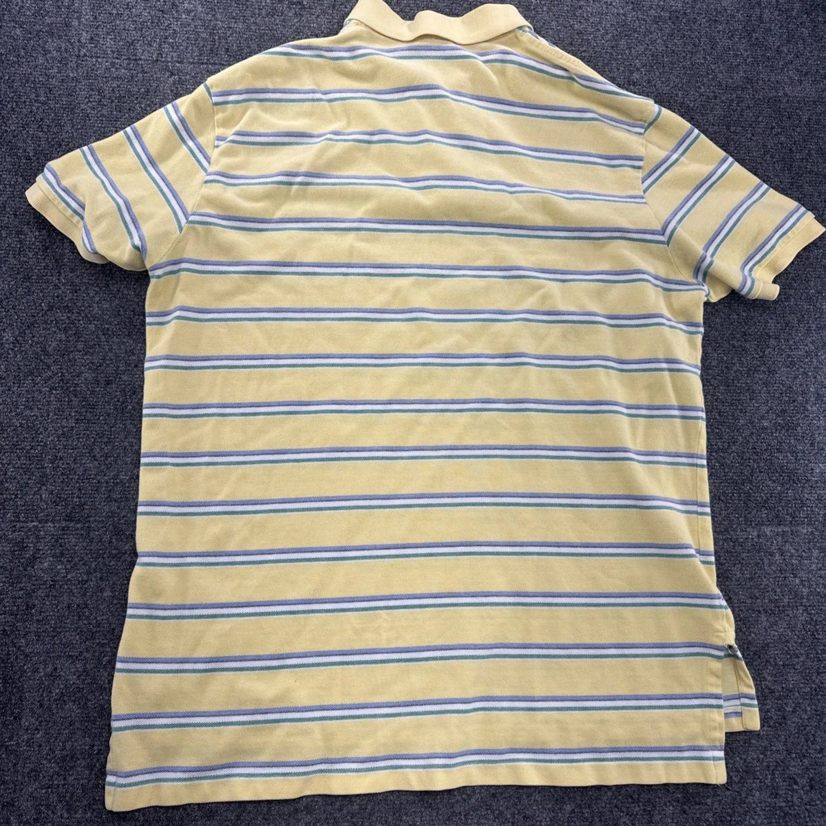Polo Ralph Lauren Custom Fit Polo Shirt Mens XL Yellow Striped Pony Logo