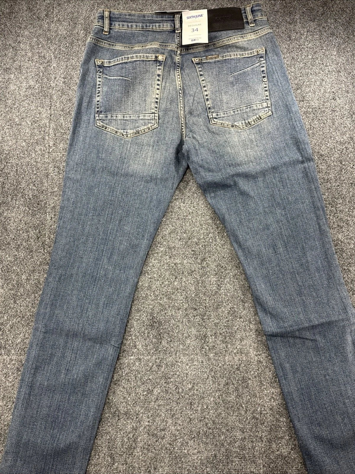 Sixth June Distressed Slim Fit Jeans Men's Size 34 Blue Denim NWT Streetwear