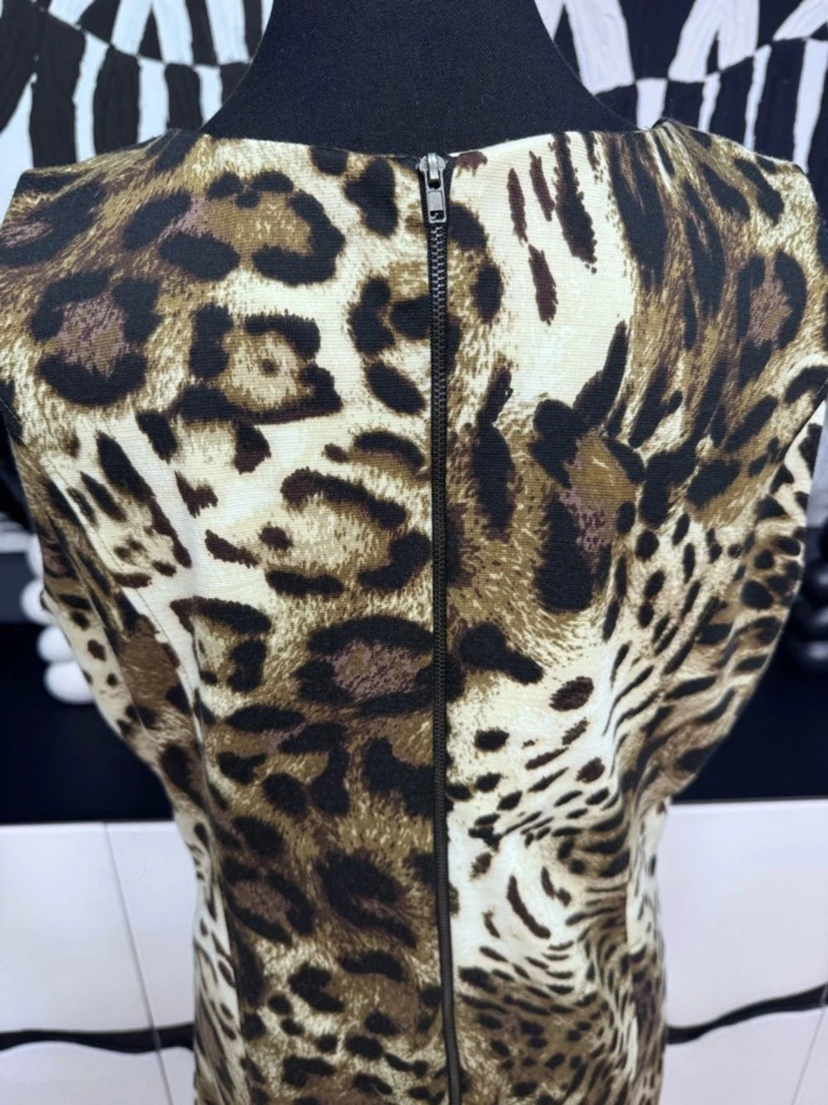 Philosophy Leopard Print Shift Mini Dress Women's 12 Sleeveless Party Chic EUC
