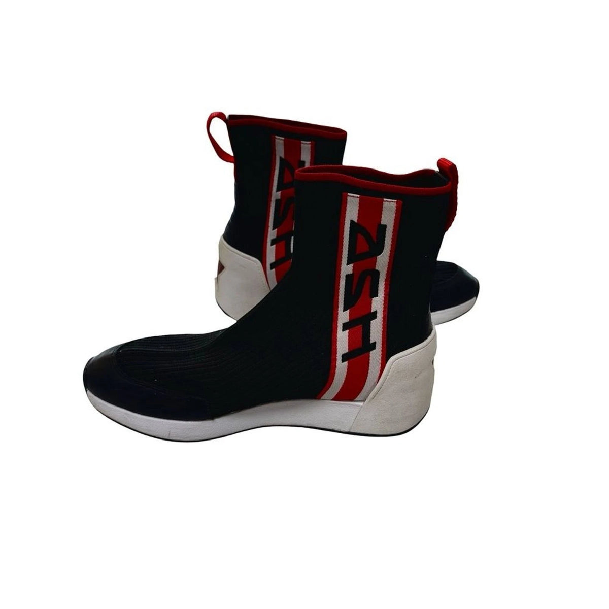 ASH Sock Sneakers Women EU 38 US 7.5 Black Red Star Stripe Knit Designer