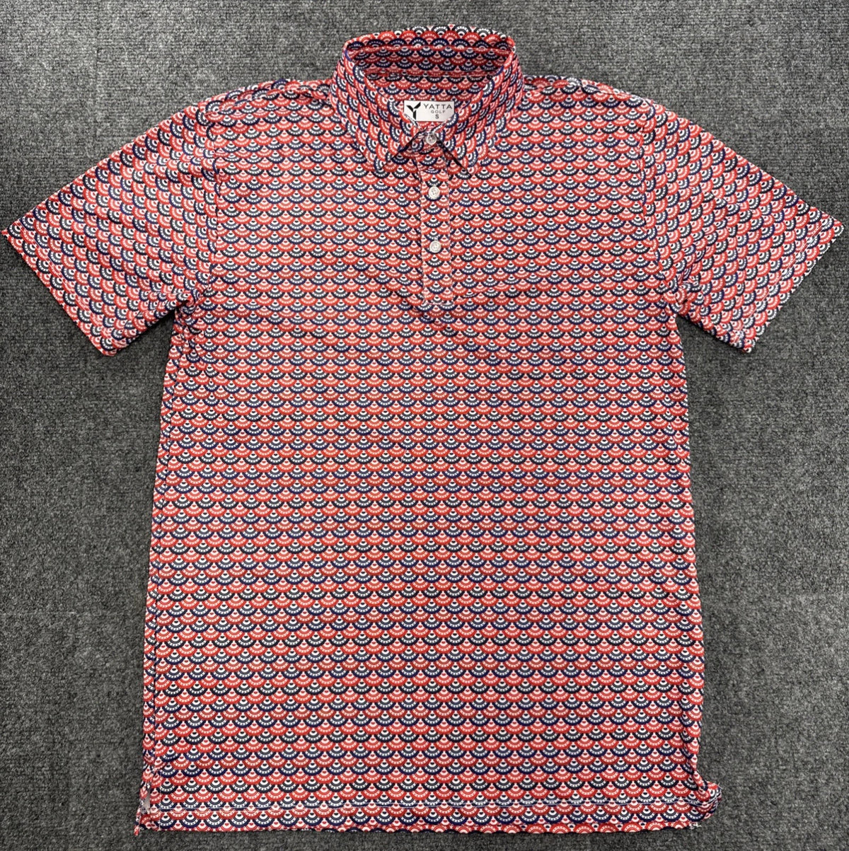 Yatta Golf Patriotic Golf Polo Men's Small Red White Blue NWT